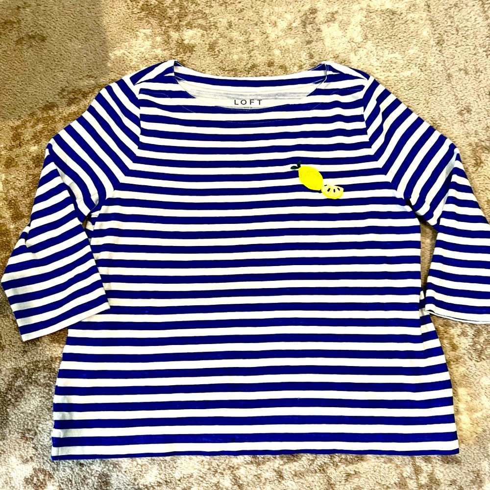Loft striped boatneck top